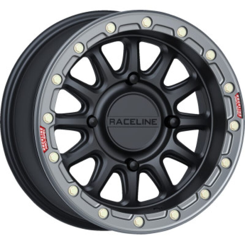 Raceline — Raceline A14BG Alpha 15x7in/4x137 BP/10mm Offset/110.18mm Bore- Black & Gunmetal Ring Beadlock Wheel