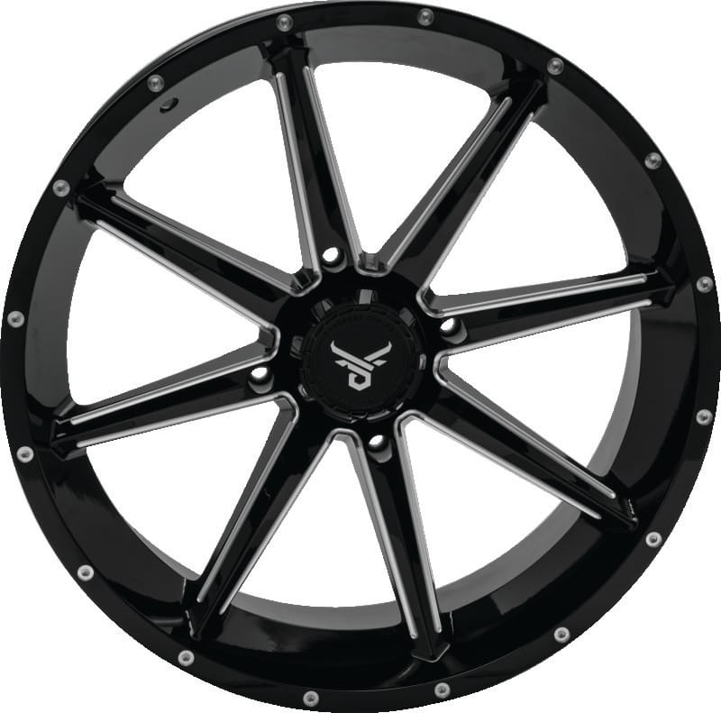 QuadBoss — Slicer Wheel, 20x7, 4/156 4+3, Gloss Black/Machined