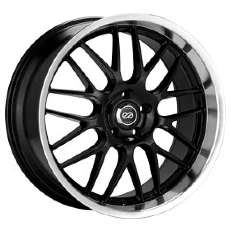 Enkei — Enkei Lusso 18x8 40mm Offset 5x120 Bolt Pattern Black w/ Machine Lip Wheel