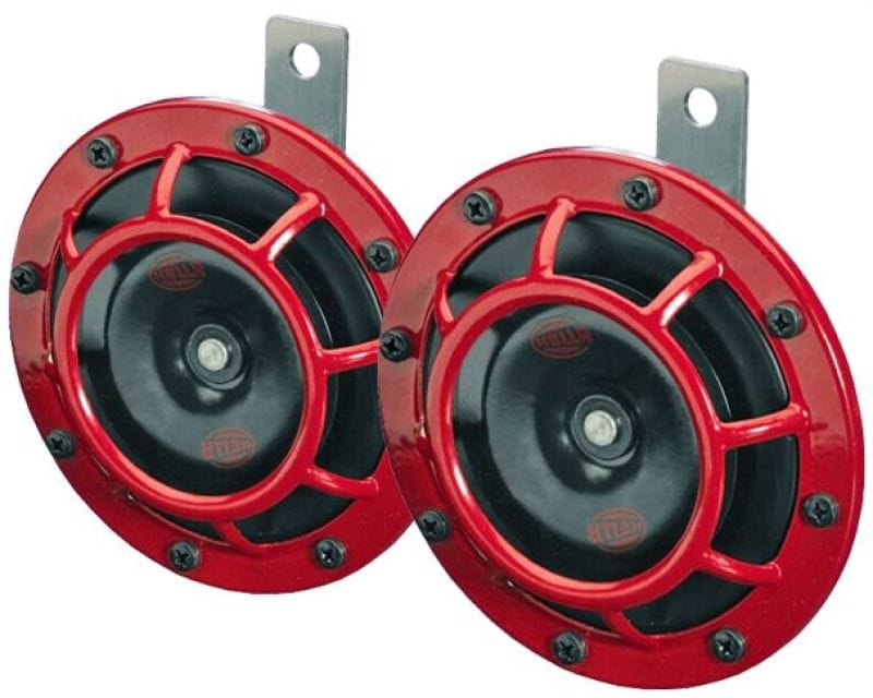 Hella — Hella Supertone Horn Kit 12V 300/500HZ Red (003399803 = 003399801)