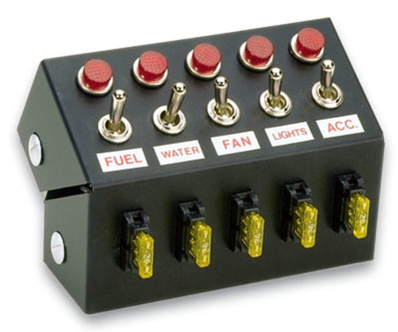 Moroso — Moroso Toggle Switch Panel - Cage Mount - 5.5in - Five On/Off Switches