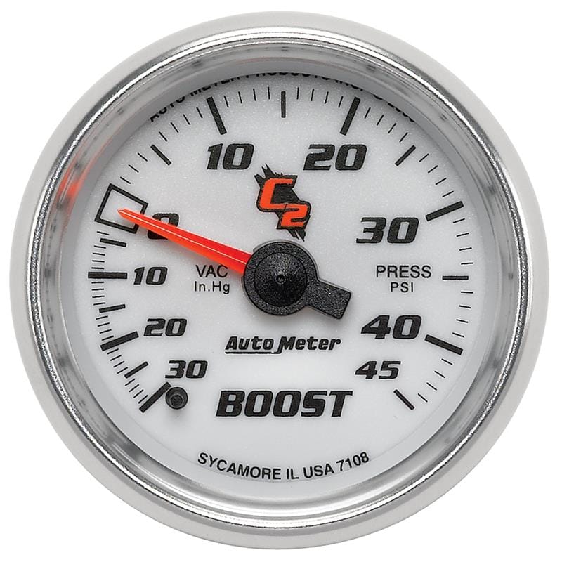 AutoMeter — GAUGE, VAC/BOOST, 2 1/16" , 30INHG-45PSI, MECHANICAL, C2