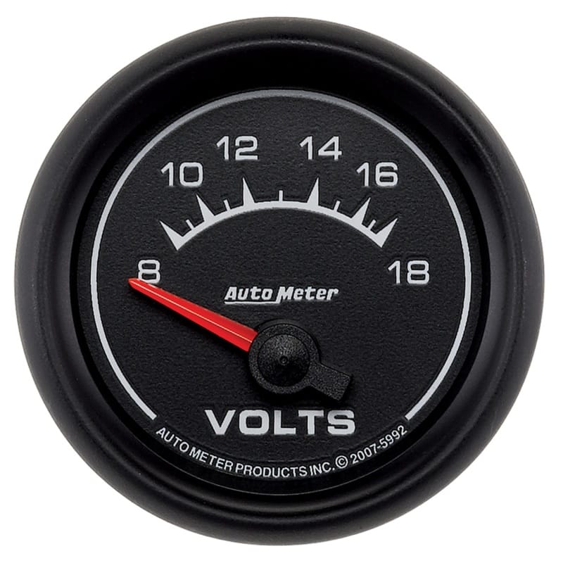 AutoMeter — Autometer Euro-Style 2-1/16in 8-18V Short Sweep Electronic Voltmeter Gauge
2" VOLT 18V ELEC ES
