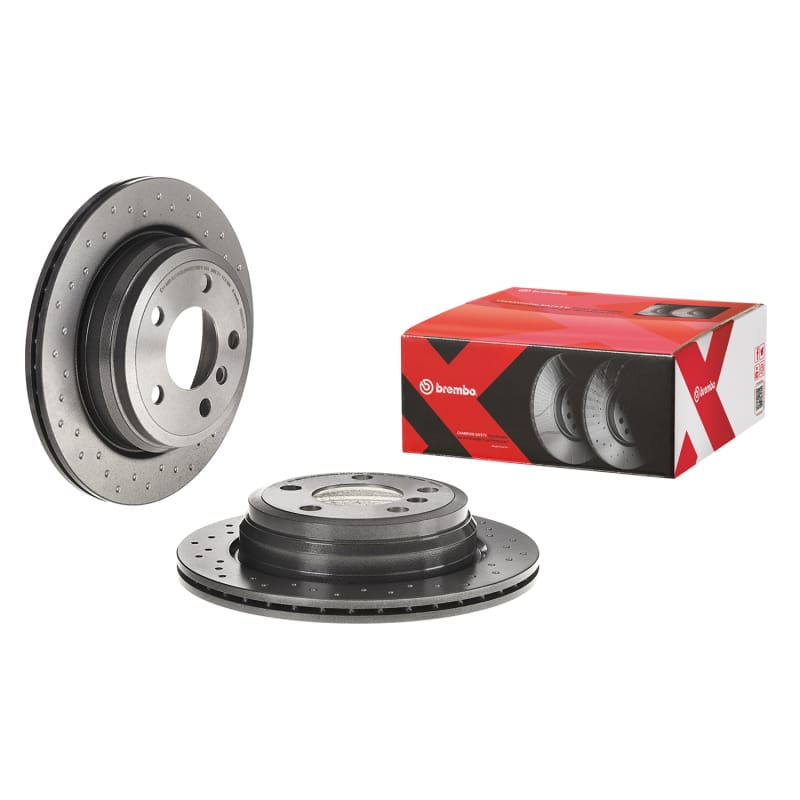 Brembo OE — Brembo 13-18 BMW 320i xDrive Rear Premium Xtra Cross Drilled UV Coated Rotor
