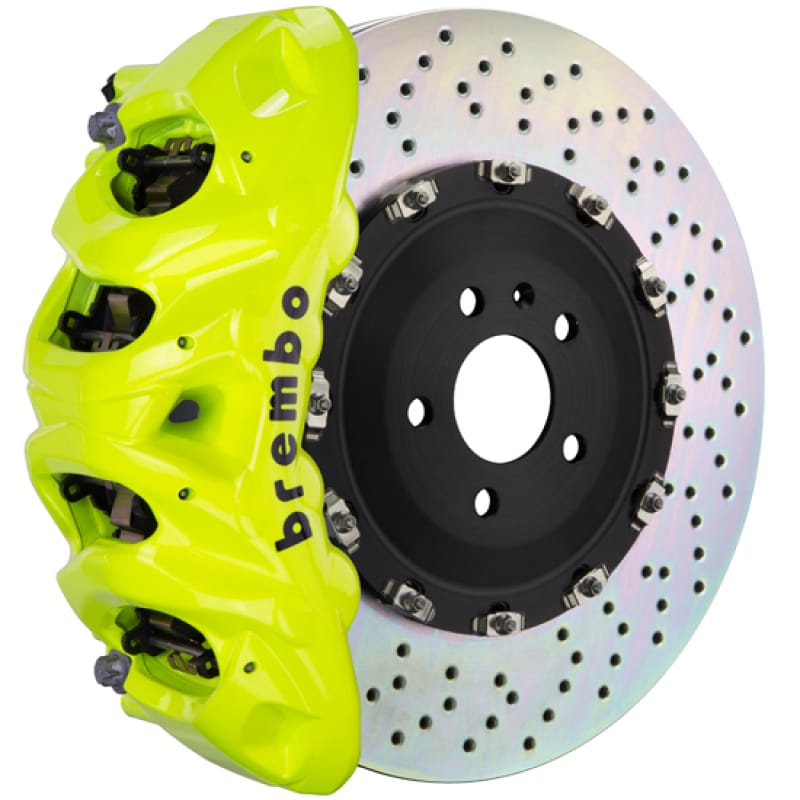 Brembo — Brembo 25+ BMW X3 M50 xDrive (G45) Front GT BBK 8 Piston Cast 412x38 2pc Rotor Drilled- Fluo. Yellow