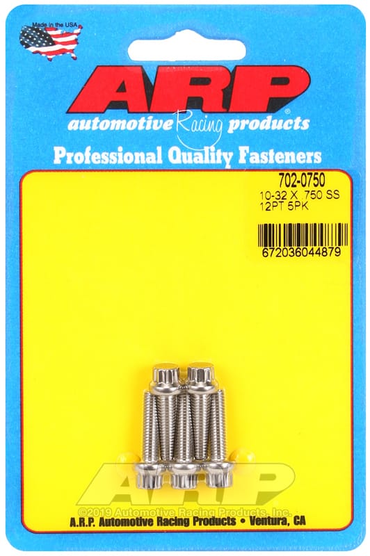 ARP — ARP 10-32 RH Thread, 0.750 in 12 Point SS 300 Bolts - Set of 5