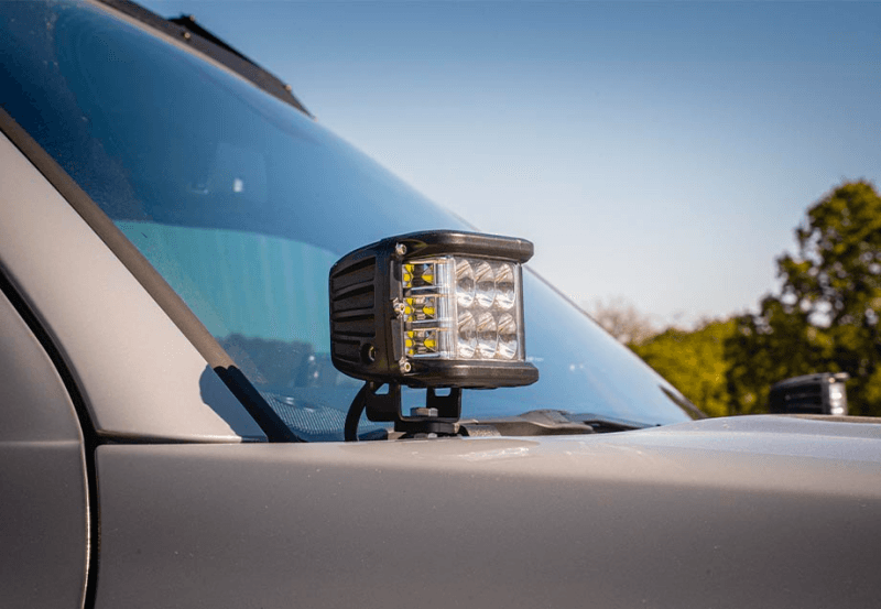 Cali Raised LED — Cali Raised 10-24 Toyota 4Runner Low Profile Led Ditch Light Brackets Kit - Brackets W/3X2 18W Amber