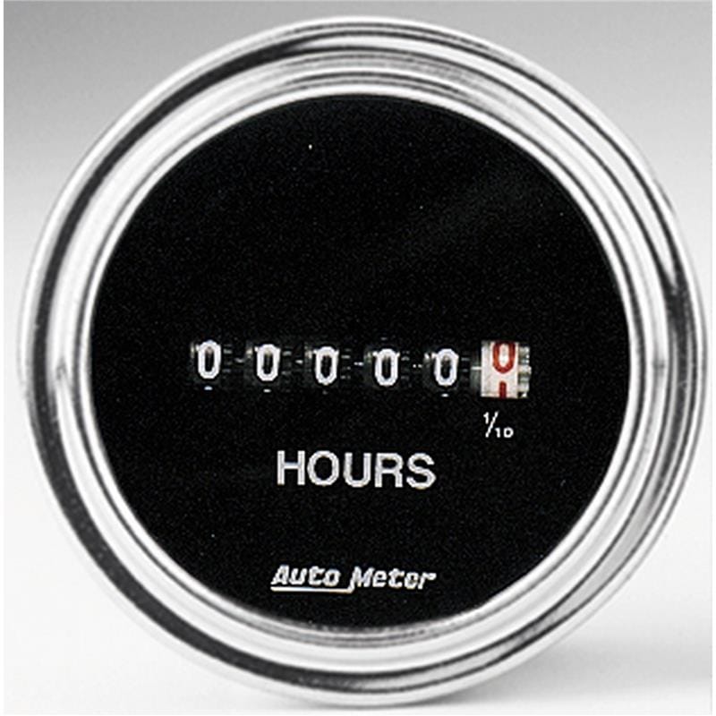 AutoMeter — Autometer Traditional Chrome 52mm 100k Short Sweep Electronic Hourmeter
2" HOURMETER, 8-32 V