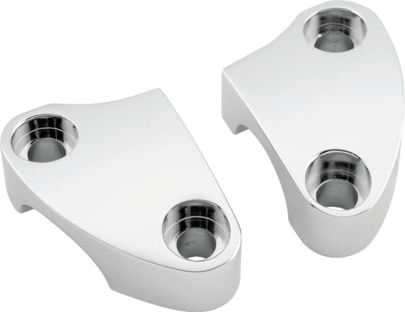 Bikers Choice — Early Style Riser Clamps Chrome-Plated Billet Aluminum Smooth