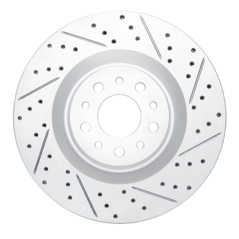 R1 Concepts — R1 14-19 Fiat 500L Front Right Drilled & Slotted Geo-Carbon Rotor