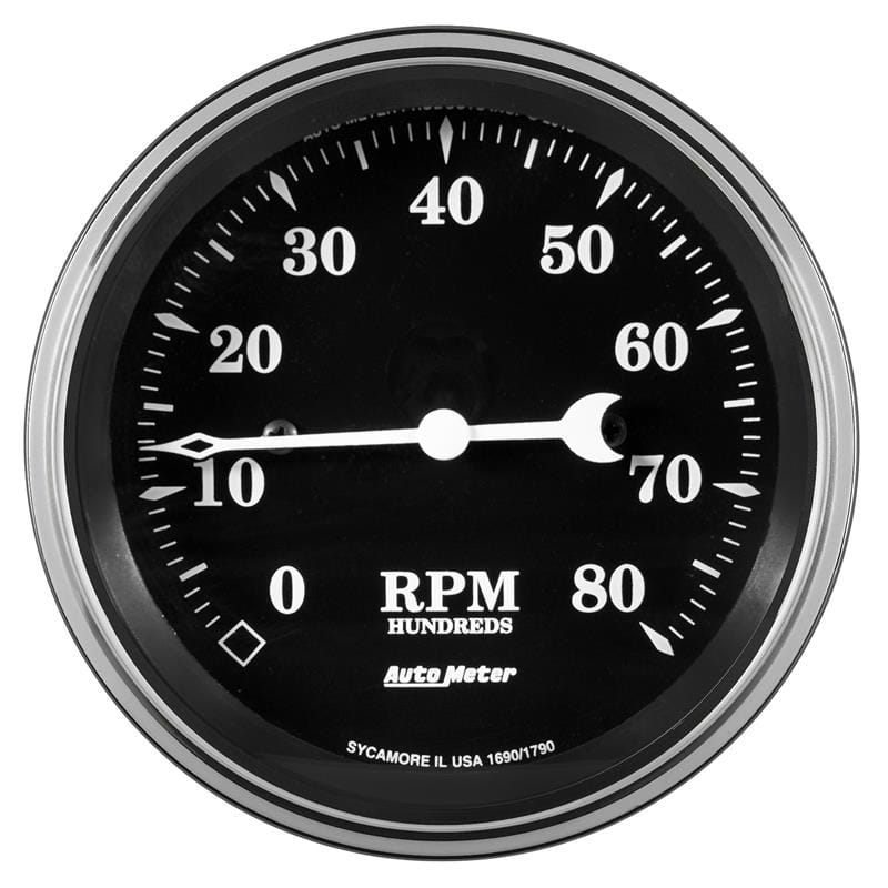 AutoMeter — Auto Meter Gauge Tachometer 3 3/8in 8k RPM In-Dash Old Tyme Black
3-3/8" TACH, 8,000 R