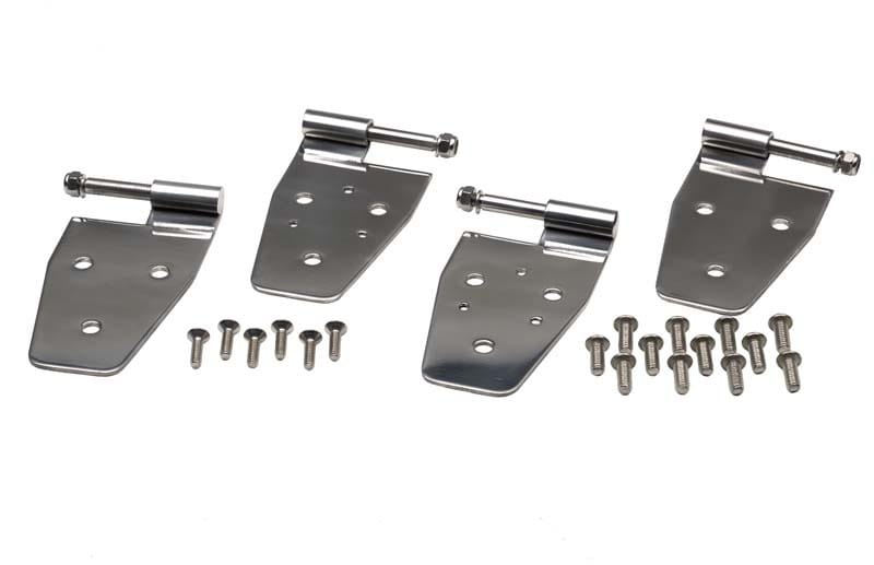 Kentrol — Kentrol 87-95 Jeep Wrangler YJ Door Hinge Set 4 Pieces - Polished Silver