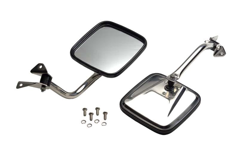 Kentrol — Kentrol 87-95 Jeep Wrangler YJ Mirror Kit Pair- Polished Silver