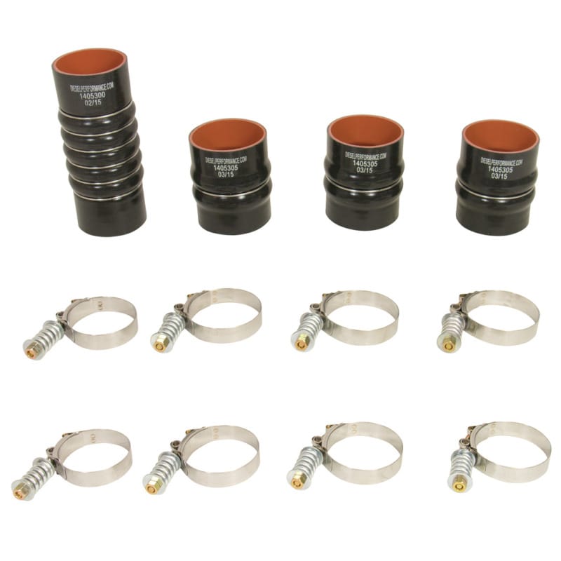 BD Diesel — BD Diesel Intercooler Hose/Clamp Kit - Dodge 2003-2007 5.9L
HOSE & CLAMP KIT
TChrgrIcoolerHs