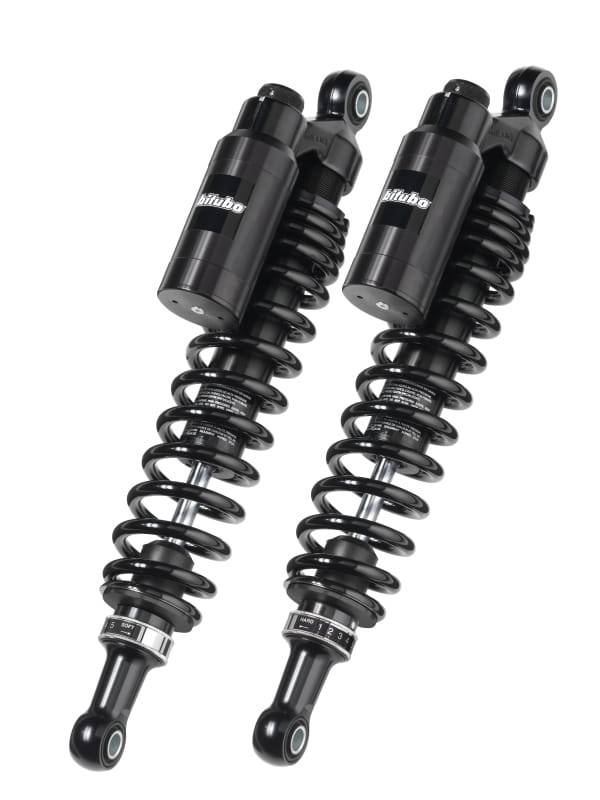 Bitubo Suspension — Bitubo WMT0 Twinshocks Adj.: Spring Preload, Reb., Comp., Length 350mm, Piggyback Tank, Dk Edition