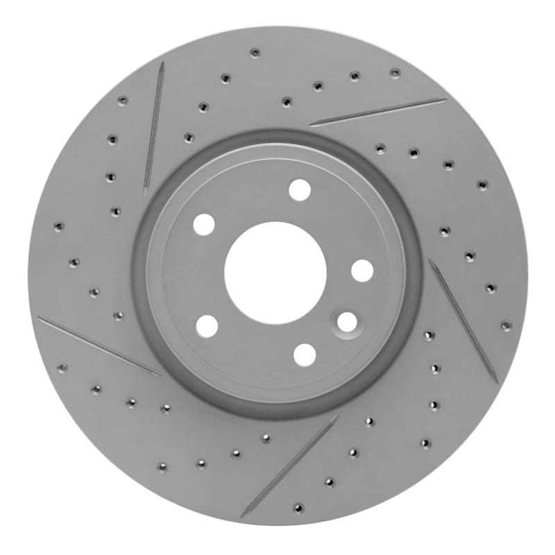 R1 Concepts — R1 17-19 Jaguar Xe Front Left Drilled & Slotted Geo-Carbon Rotor