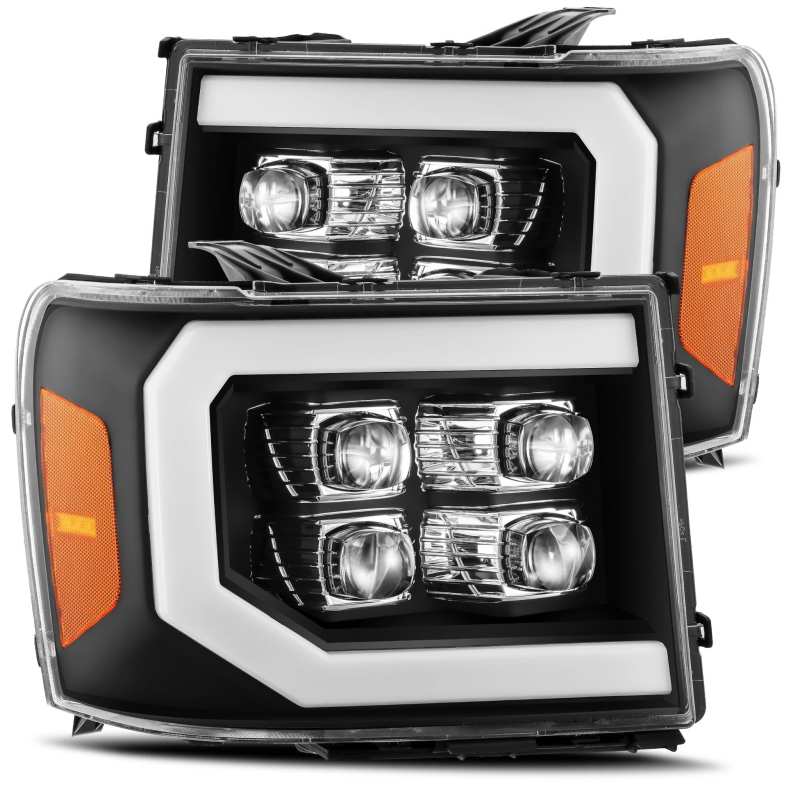 AlphaRex — AlphaRex 07-13 GMC 1500HD NOVA LED Proj Headlight Plank Style Gloss Blk w/Activ Light/Seq Signal/DRL
Projector Headlights