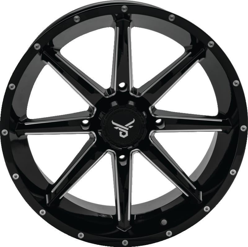 QuadBoss — Slicer Wheel, 18x7, 4/156, 4+3, Gloss Black/Machined