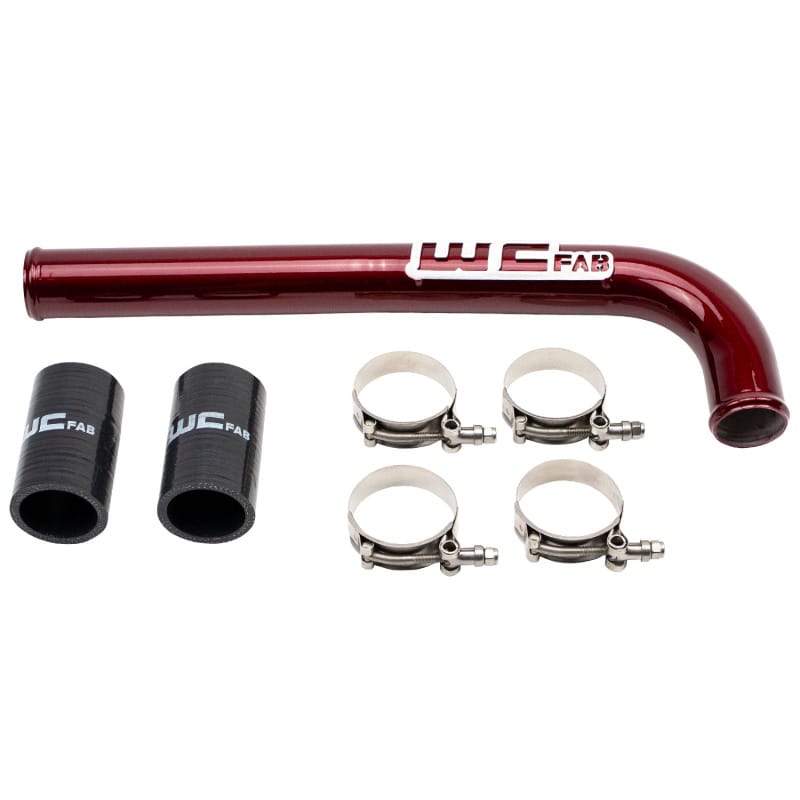 Wehrli — Wehrli 10-18 Dodge 6.7L Cummins (Non 13-15 w/Dual Rads/Twin CP3) Upper Coolant Pipe - WCFab Red
Clnt pipe 10-18 RED