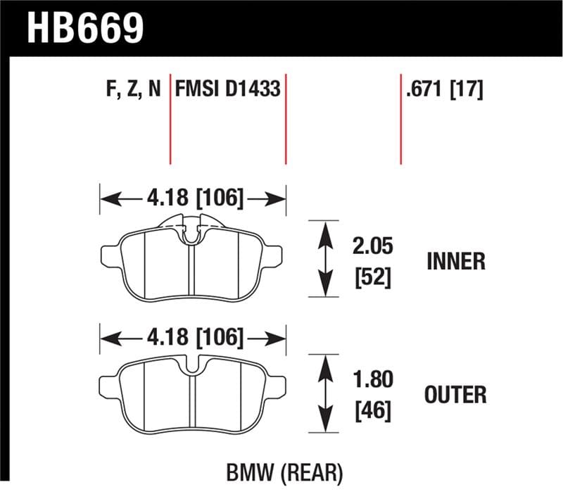 Hawk Performance — Hawk 09-12 BMW Z4 Rear Street Brake Pads
Disc Brake Pad
HP Plus