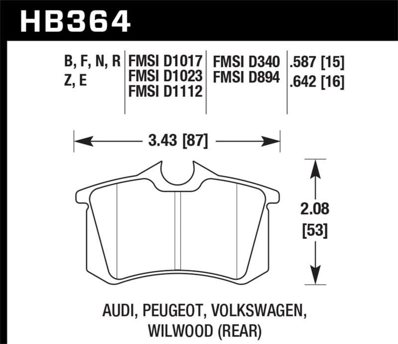 Hawk Performance — Hawk 98-00 Audi A4 2.8L Avant Rear ER-1 Brake Pads
Disc Brake Pad