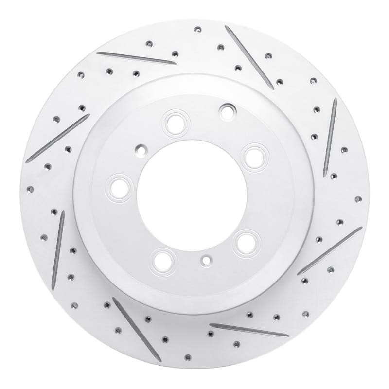 R1 Concepts — R1 19-23 Porsche Cayenne Rear Right Drilled & Slotted Geo-Carbon Rotor