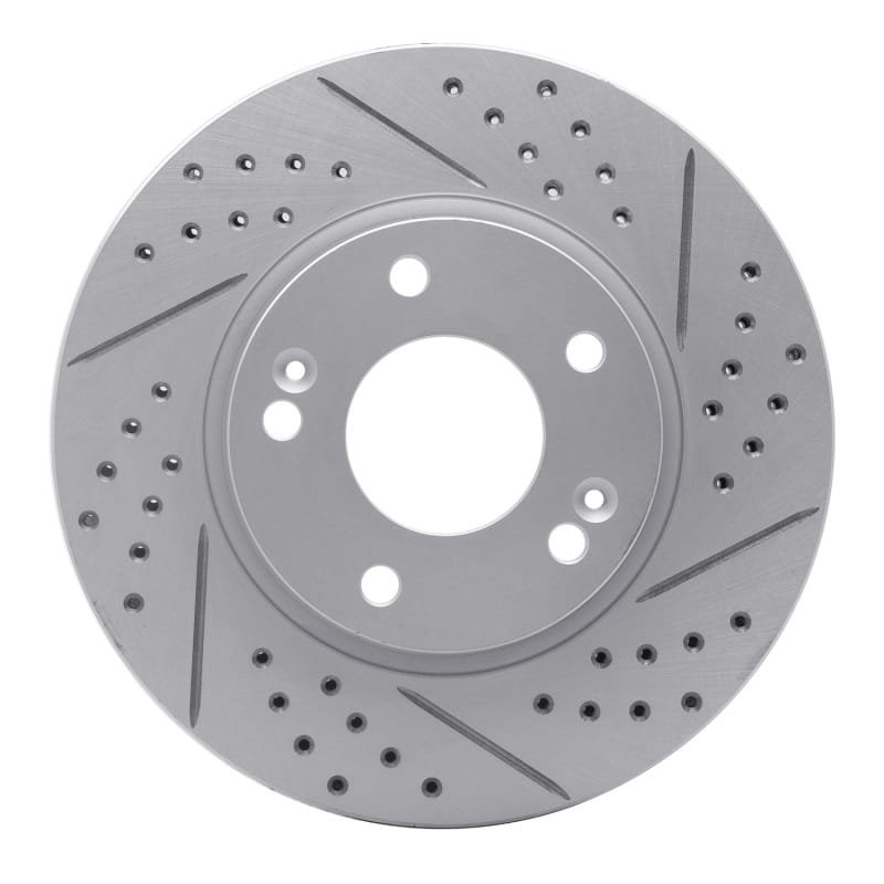 R1 Concepts — R1 03-13 Hyundai Tucson Front Right Drilled & Slotted Geo-Carbon Rotor
