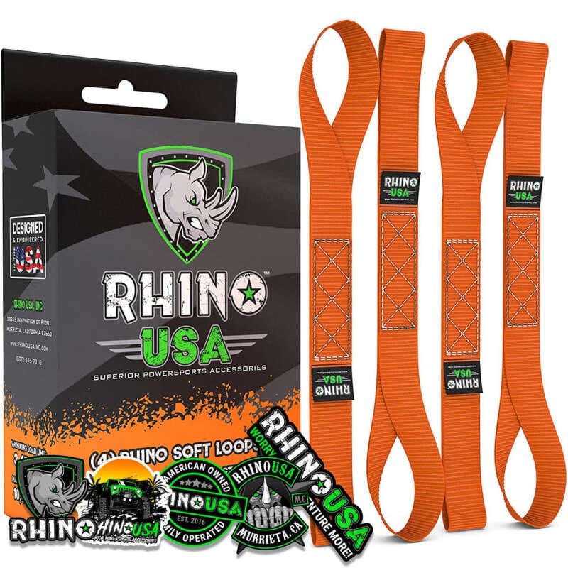Rhino USA — Rhino USA Soft Loops Motorcycle Tie-Down Set 4-Pack Orange
Tie Strap
