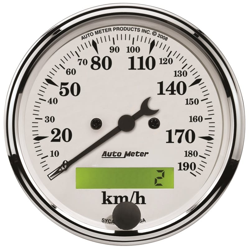 AutoMeter — Autometer 3 1/8in 0-190km/h Old Tyme Elec. Programmable Speedometer
3-1/8" SPEEDO, 190 K