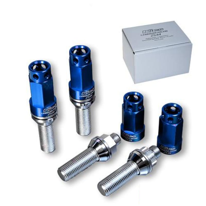 Project Kics — Project Kics Leggdura Racing Bolt & Lock Set ZS44 (16 + 4 Locks) 28mm 14x1.50 60 Degree - Blue