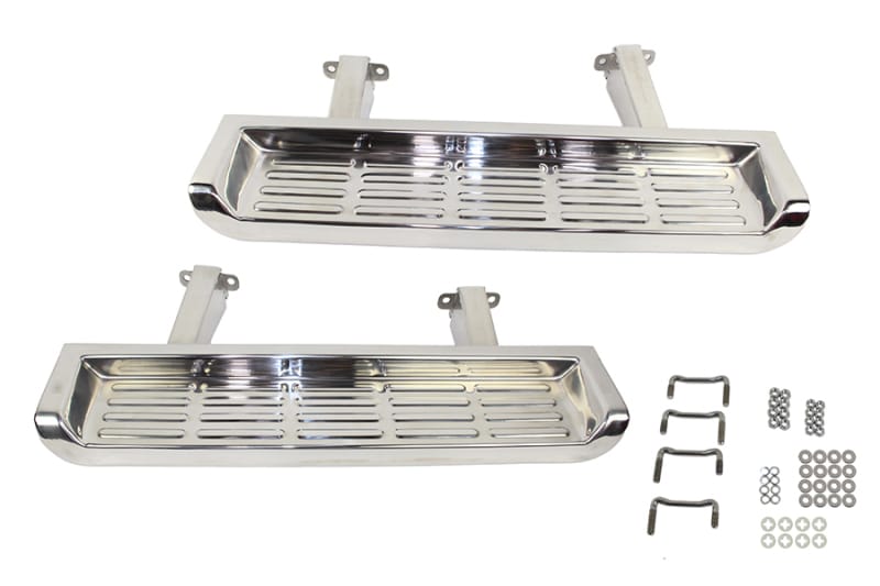 Kentrol — Kentrol 01-06 Jeep TJ Side Steps Pair - - Polished Silver