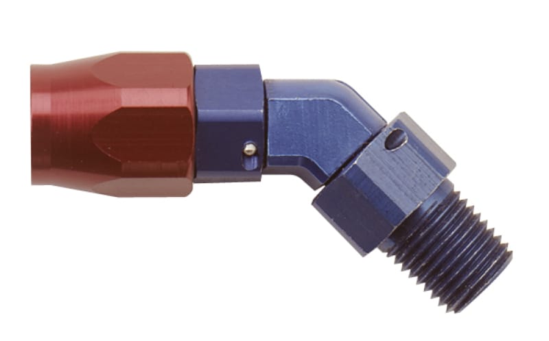 Fragola — Fragola -6AN x 45 Degree Hose End x 1/4 NPT - Black