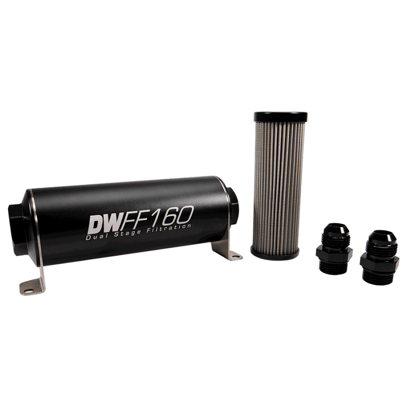 DeatschWerks — DeatschWerks Stainless Steel 10AN 100 Micron Universal Inline Fuel Filter Housing Kit (160mm)
Filtration