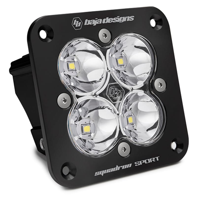 Baja Designs — Baja Designs Squadron Sport Work/Scene Pattern Black Flush Mount LED Light Pod - Clear