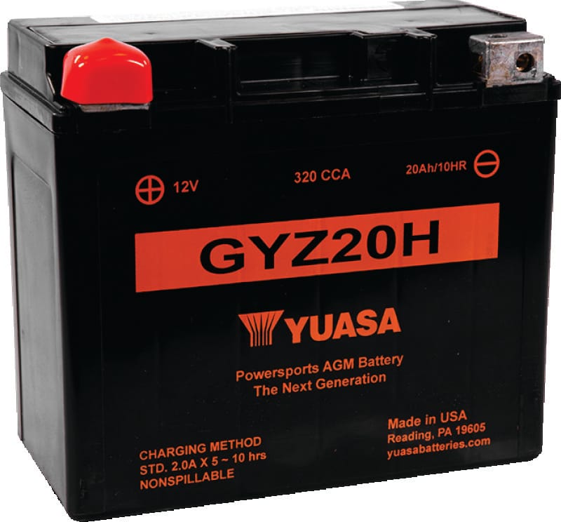 Yuasa Battery — GYZ20H Battery, 6-7/8" L x 3-7/16" W x 6-1/8" H