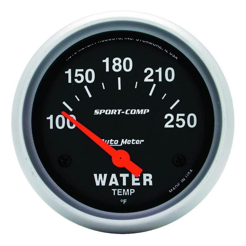AutoMeter — Autometer Sport-Comp 66.7mm 100-250 Deg F Short Sweep Electronic Water Temperature Gauge
2-5/8" WATER TEMP, 1