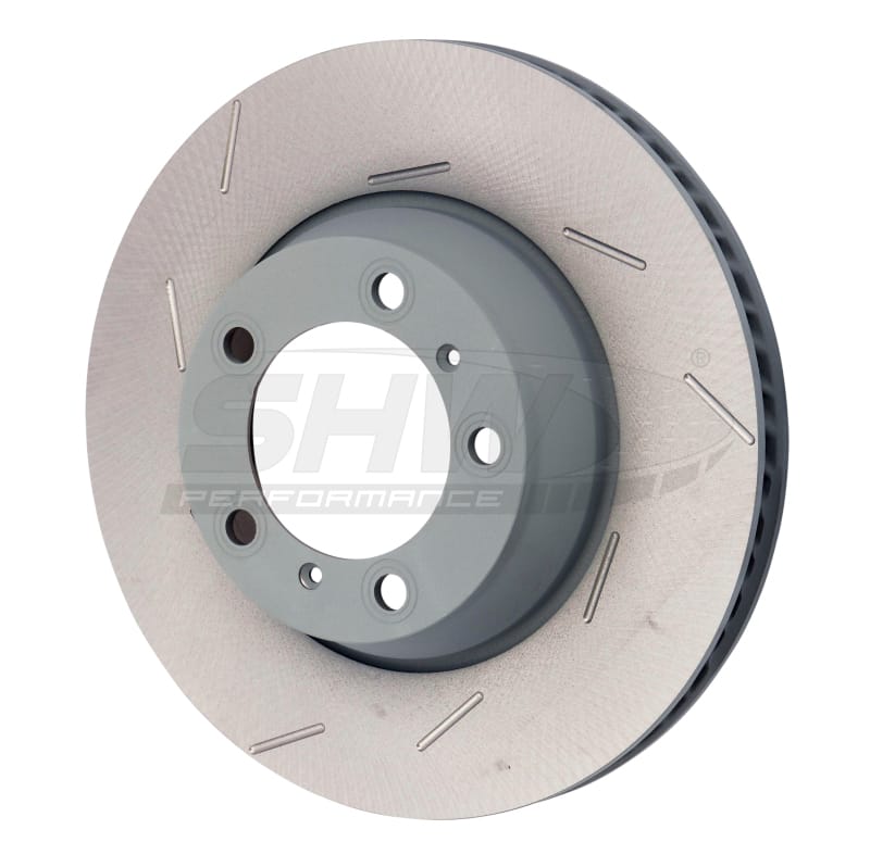 SHW Performance — SHW 11-16 Porsche Panamera 4 3.6L w/o Ceramic Brakes Left Rear Slotted MB Brake Rotor (971615601P)