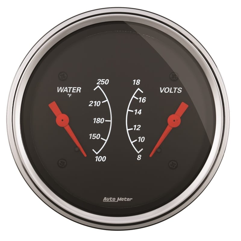 AutoMeter — AutoMeter Gauge Dual Wtmp & Volt 3-3/8in. 250 Deg. F & 18V Elec Designer Black
GA 3.4" WTMP/VOLT DB