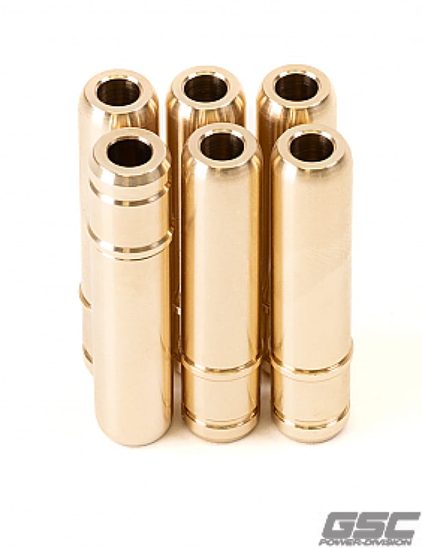 GSC Power Division — GSC P-D Toyota G16E STD Manganese Bronze Exhaust Valve Guide Stopper Style - Set of 6