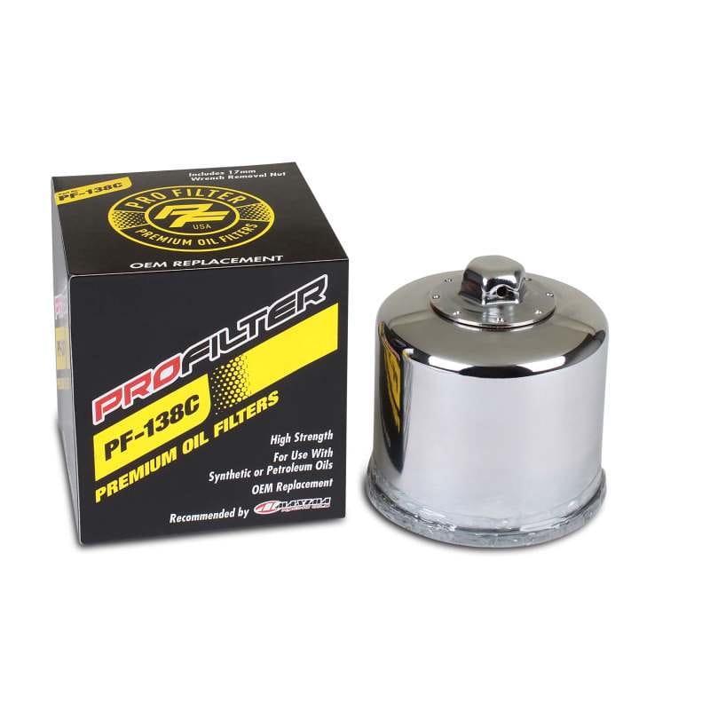 ProFilter — ProFilter Aprilia/Arctic Cat/Kawasaki/Suzuki Spin-On/Chrome/Various Performance Oil Filter - Single