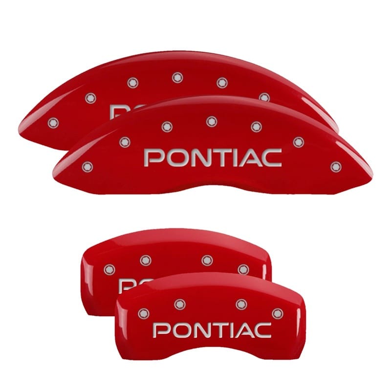 MGP — MGP 4 Caliper Covers Engraved Front & Rear Pontiac Red finish silver ch
Caliper Covers