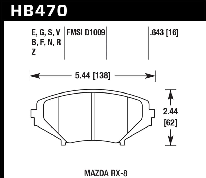 Hawk Performance — Hawk 05-11 Mazda RX-8 1.3L 40th Anniversary Edition Front ER-1 Brake Pads
Disc Brake Pad