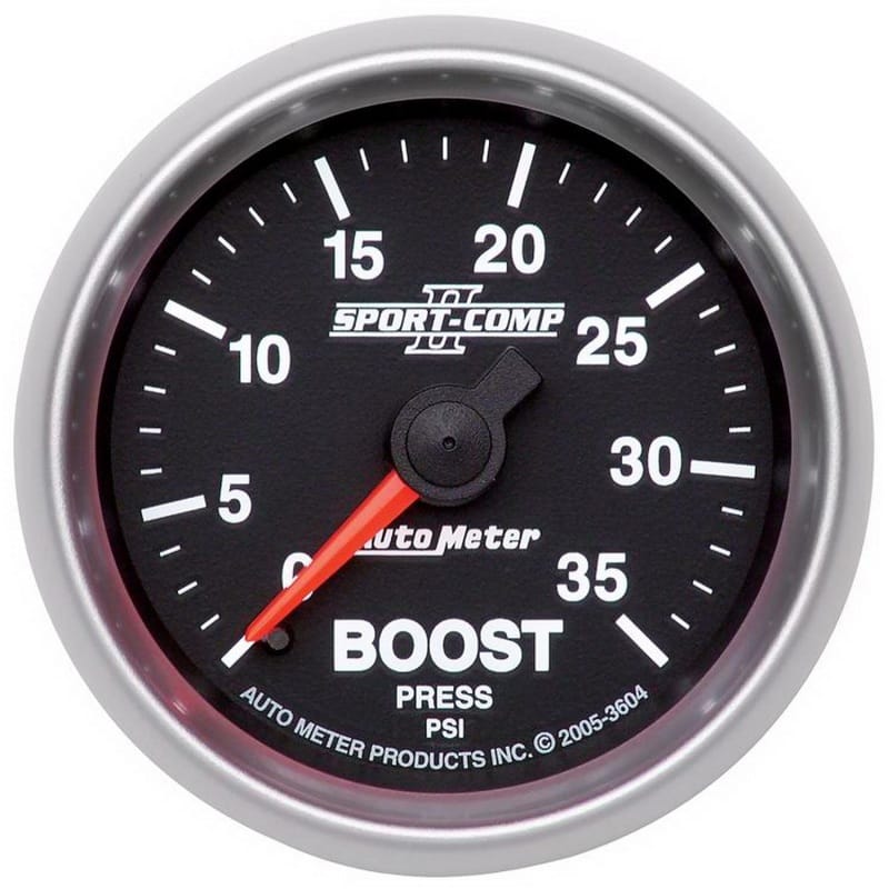AutoMeter — Autometer Sport-Comp II Mechanical 52mm 0-35 PSI Boost Gauge
2-1/16" BOOST, 0-35