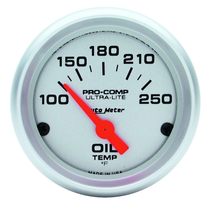 AutoMeter — Autometer Ultra-Lite 52mm 100-250 Deg F Electronic Oil Temperature Gauge
2" OIL TEMP, 100-250