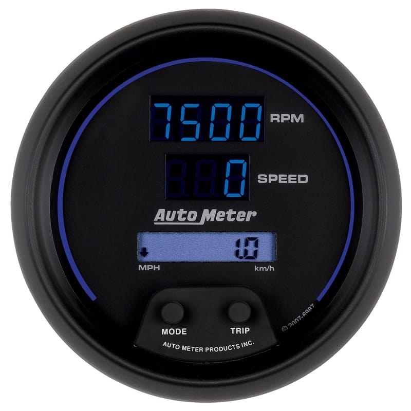 AutoMeter — Autometer 85.7mm Black Digital 8000rpm/160mph or 260kmph Electric Tachometer/Speedometer Combo
3.4" RPM/SPD CMB CBD