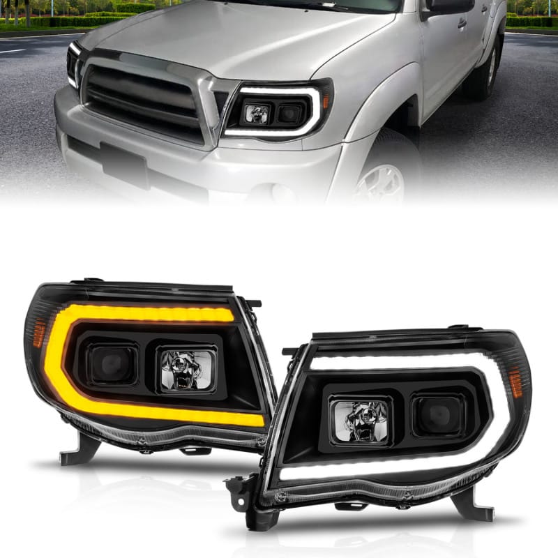 ANZO — ANZO 05-11 Toyota Tacoma Projector Headlights w/Light Bar Switchback Black Housing
Head Light Set
HdLtSet