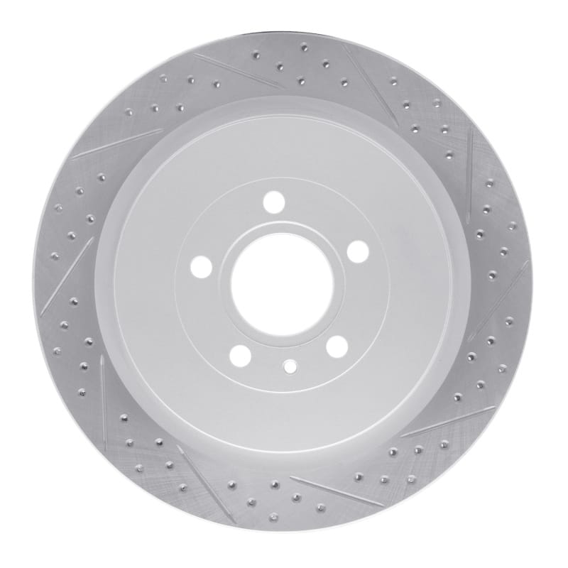 R1 Concepts — R1 13-14 Ford Mustang Rear Right Drilled & Slotted Geo-Carbon Rotor