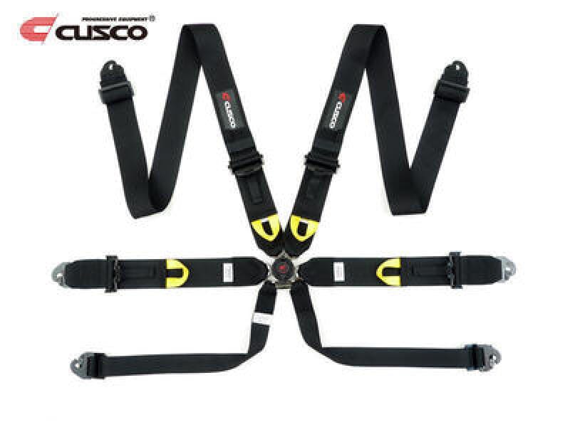 Cusco — Cusco Universal 6 Point 3in Shoulder 3in Lap w/ Eyebolts (7/16-20UNF Thread) FIA Racing Harness- Blk