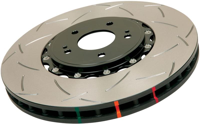 DBA — DBA 05-10 Ford Mustang GT / 11-13 V6 Front Slotted 5000 Series 2 Piece Rotor Assembled w/ Black Hat
T3 5000 Series Rotor
Brake Rotor