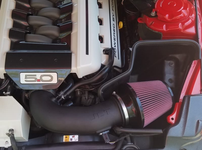 JLT — JLT 15-17 Ford Mustang GT Black Textured Cold Air Intake Kit w/Red Filter - Tune Req
CAI-FMG-15